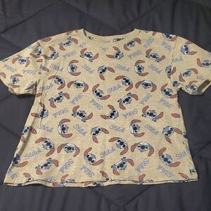 Disney Juniors Stitch Patterned T-Shirt - Cream